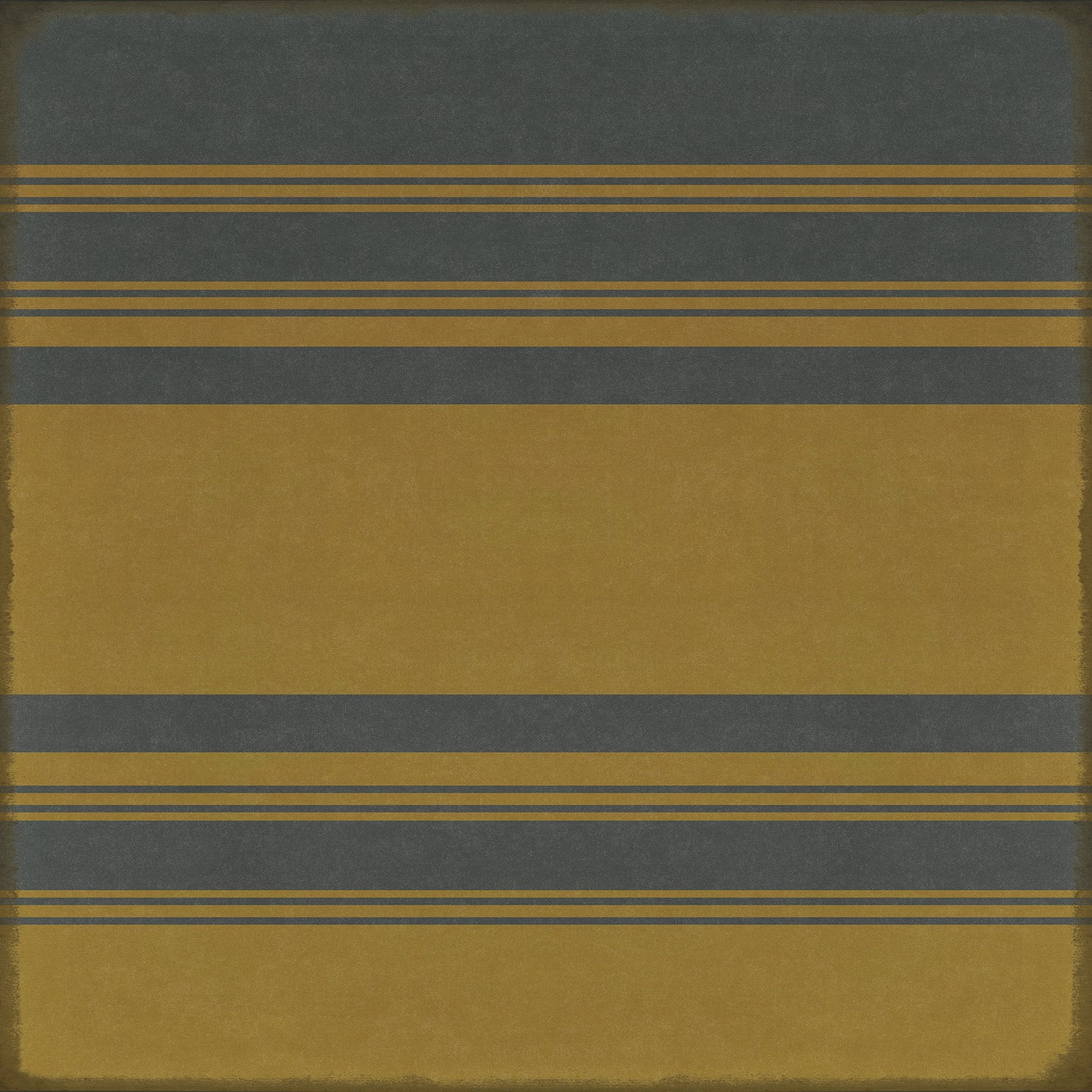 Pattern 50 Organic Stripes Blue and Yellow 120x120 Vintage Vinyl Floorcloth