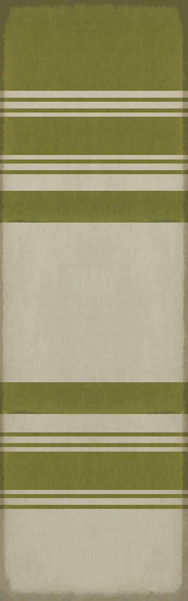 Pattern 50 Organic Stripes Green and White 36x115 Vintage Vinyl Floorcloth
