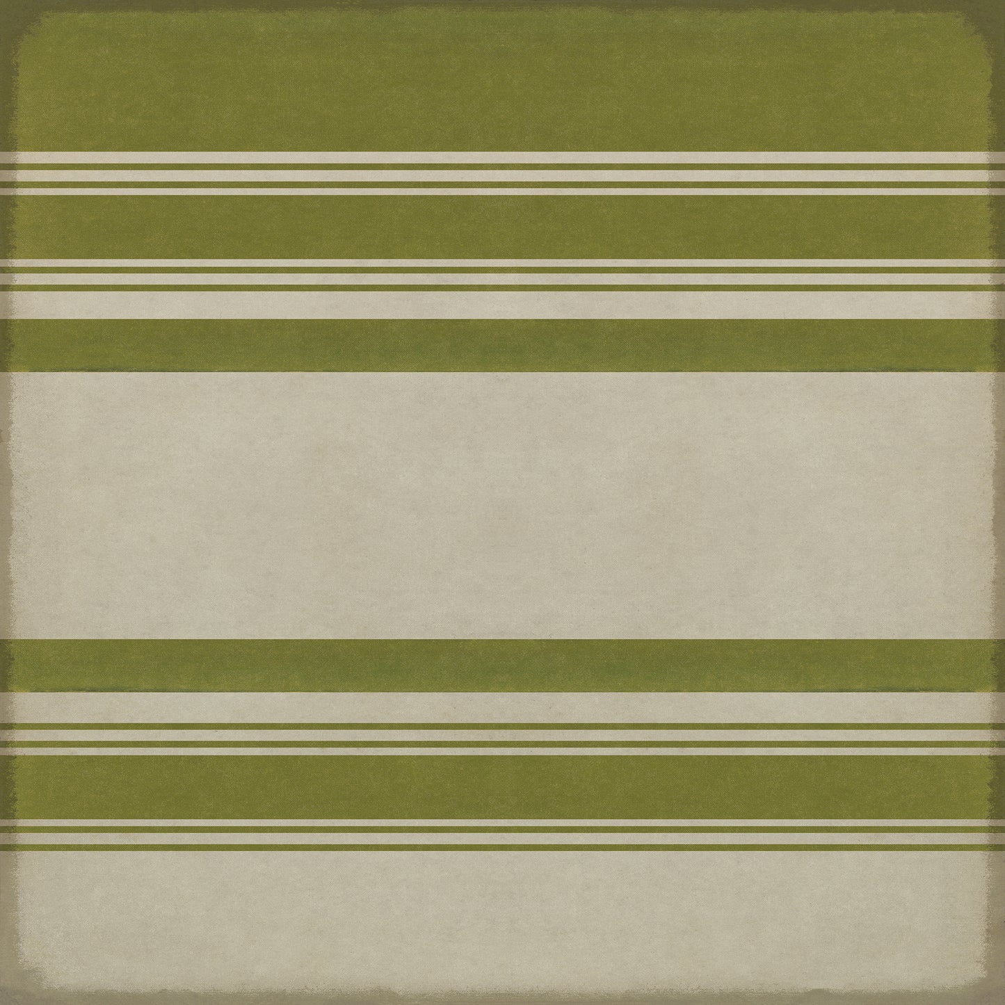 Pattern 50 Organic Stripes Green and White 120x120 Vintage Vinyl Floorcloth