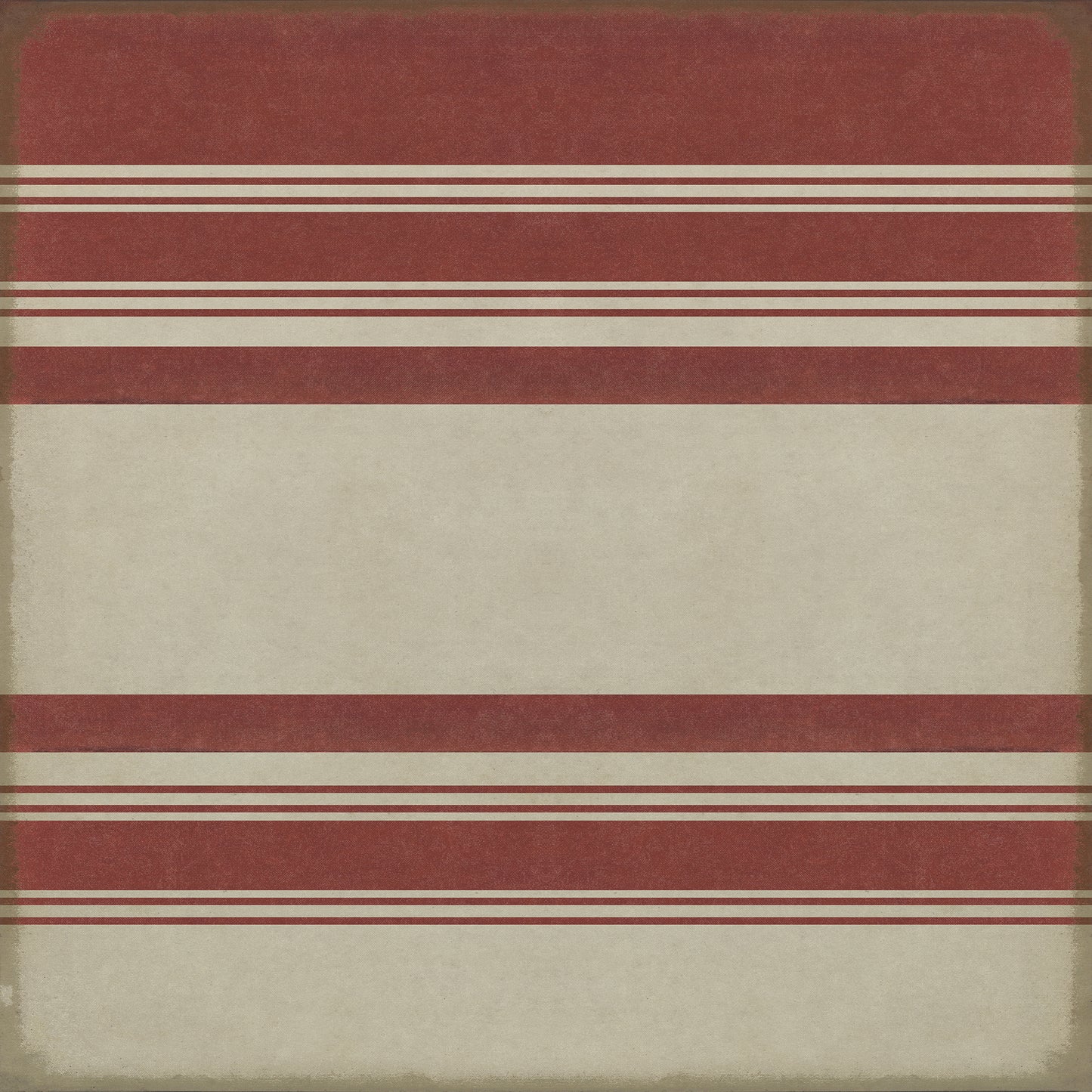 Pattern 50 Organic Stripes Red and White 96x96 Vintage Vinyl Floorcloth