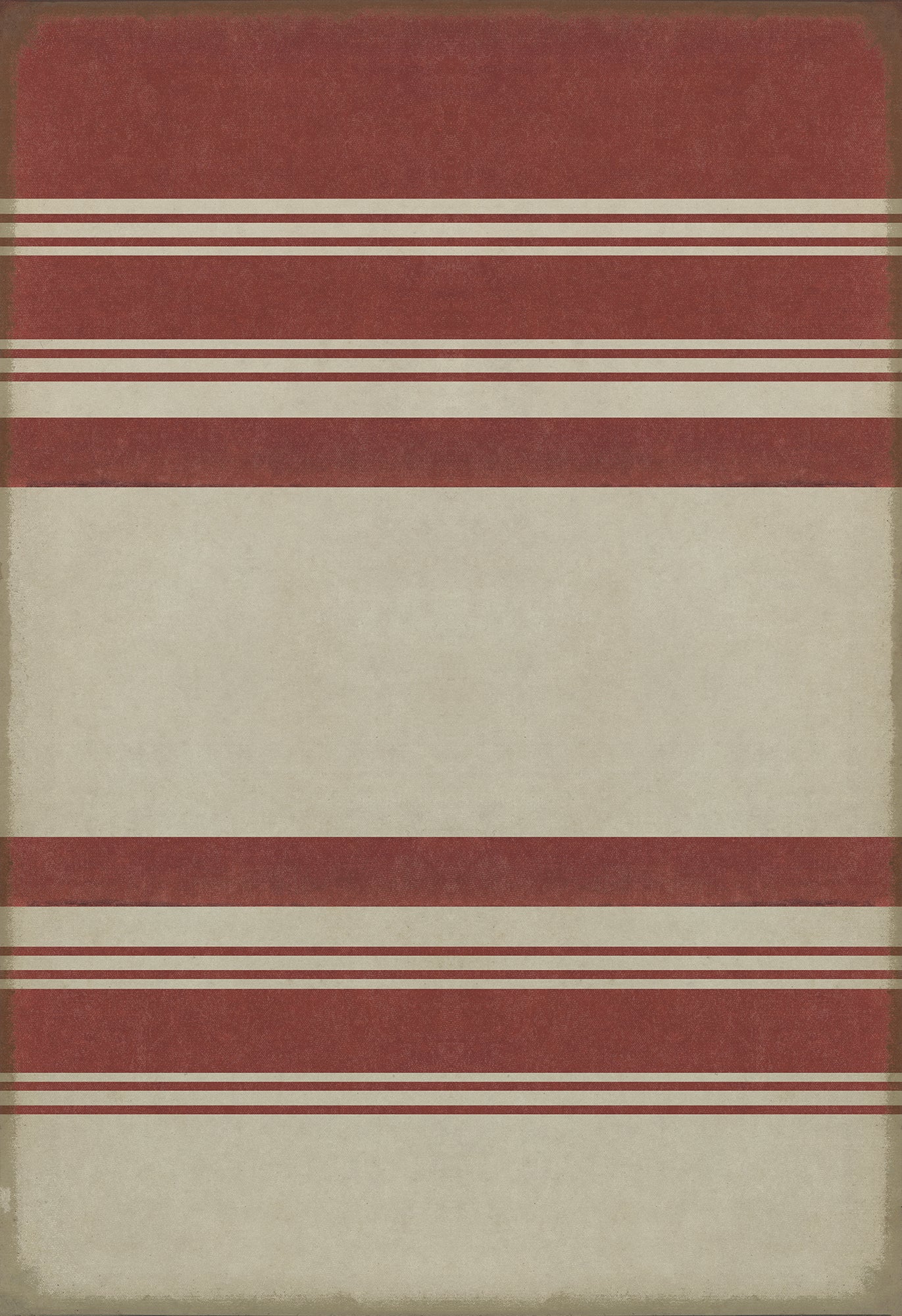 Pattern 50 Organic Stripes Red and White 96x140 Vintage Vinyl Floorcloth