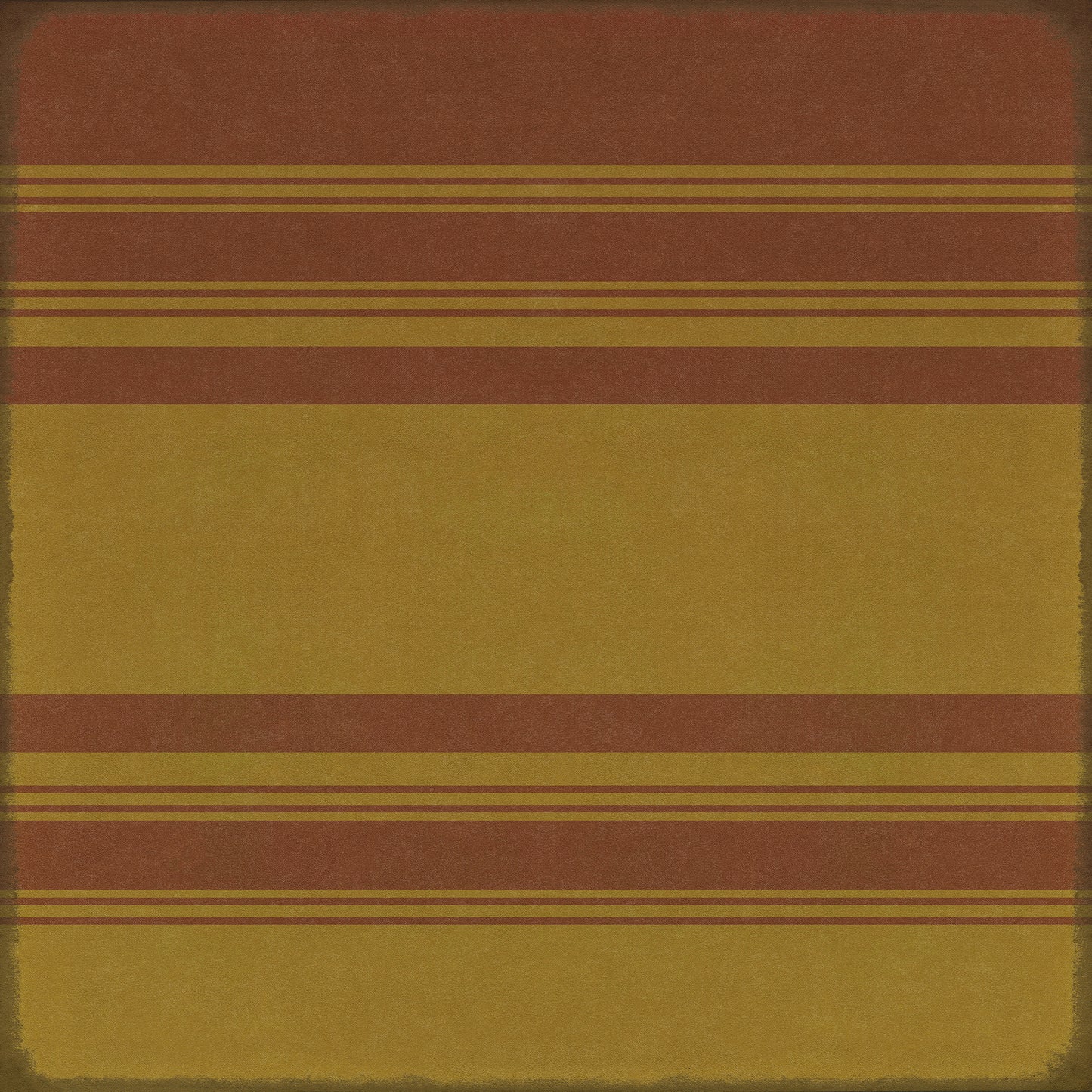 Pattern 50 Organic Stripes Red and Yellow 60x60 Vintage Vinyl Floorcloth
