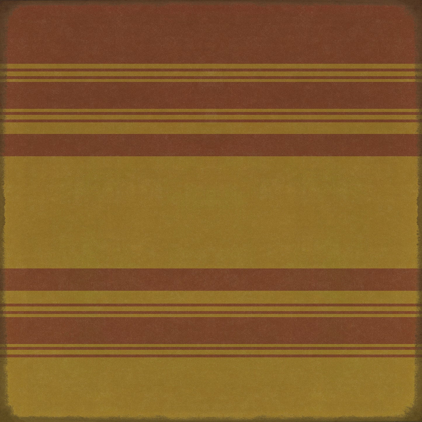 Pattern 50 Organic Stripes Red and Yellow 72x72 Vintage Vinyl Floorcloth