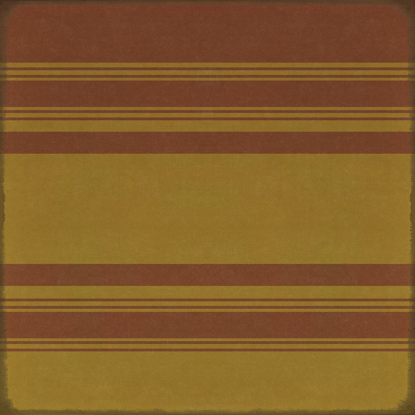 Pattern 50 Organic Stripes Red and Yellow 96x96 Vintage Vinyl Floorcloth