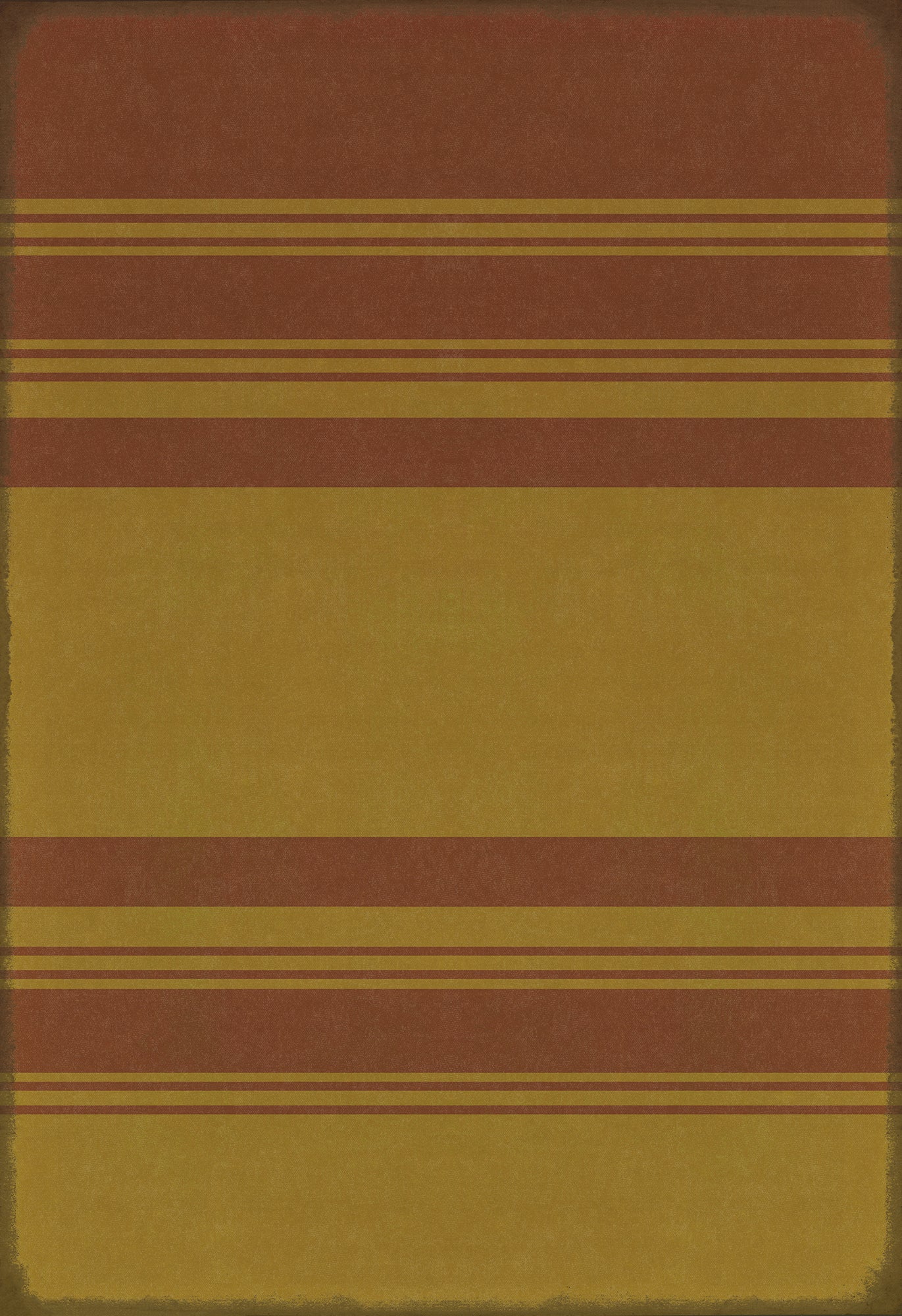 Pattern 50 Organic Stripes Red and Yellow 96x140 Vintage Vinyl Floorcloth
