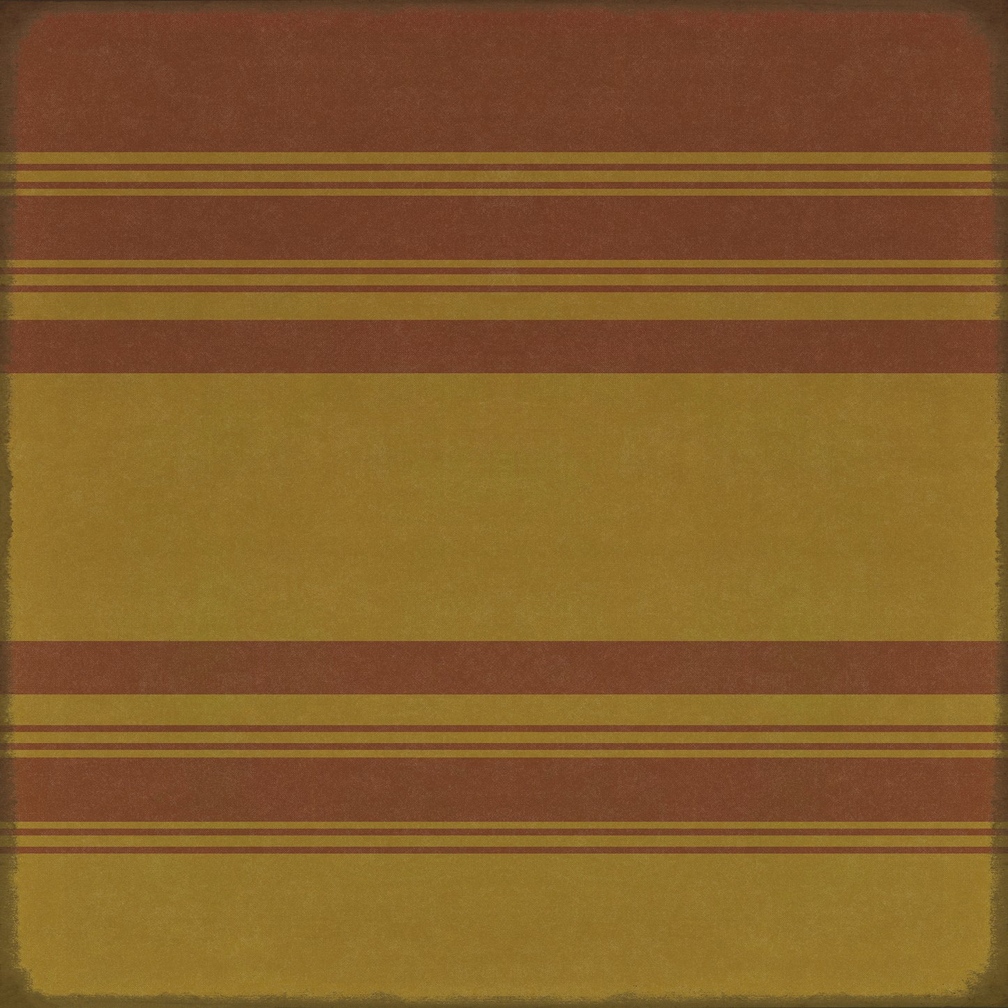 Pattern 50 Organic Stripes Red and Yellow 120x120 Vintage Vinyl Floorcloth