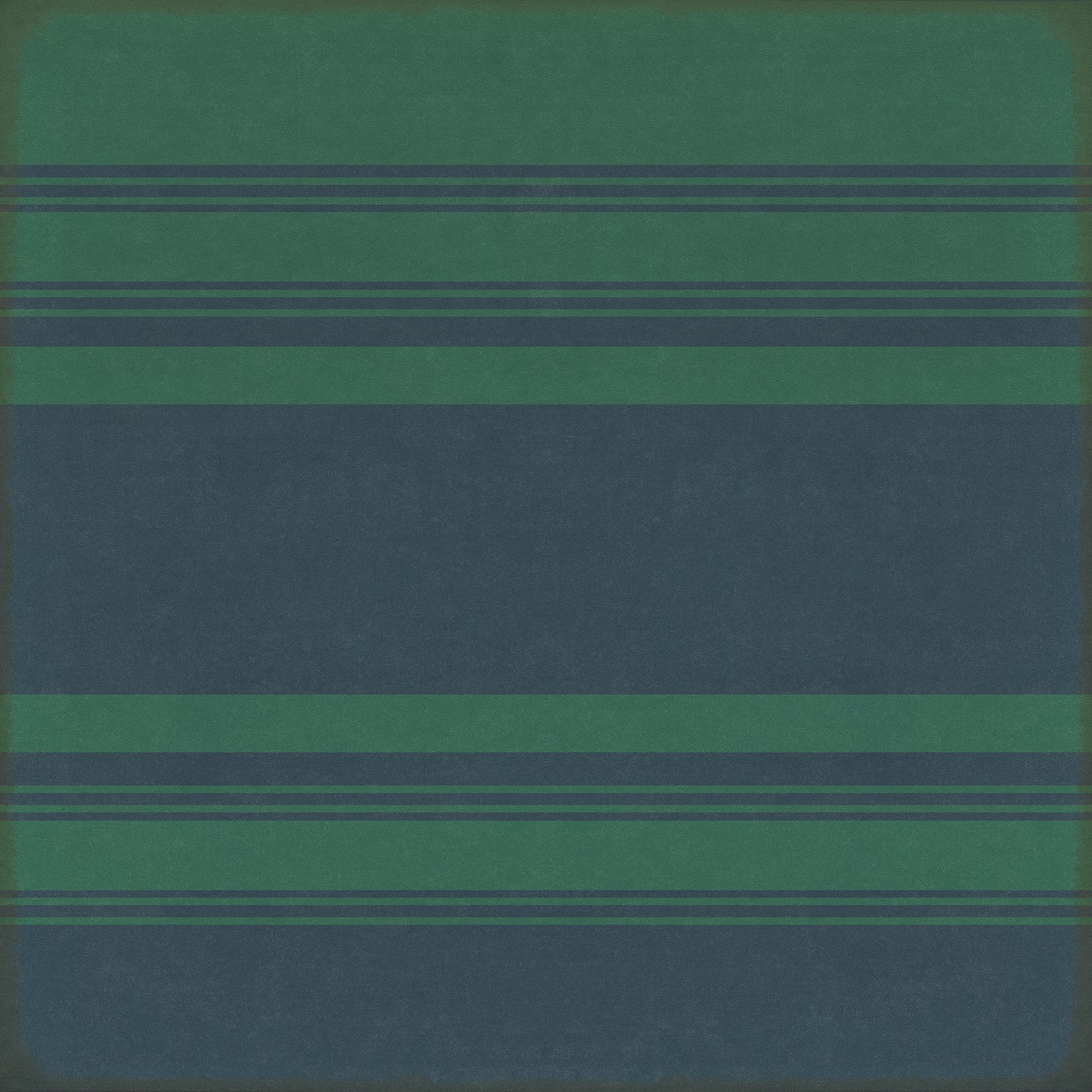 Pattern 50 Organic Stripes Teal and Blue 72x72 Vintage Vinyl Floorcloth