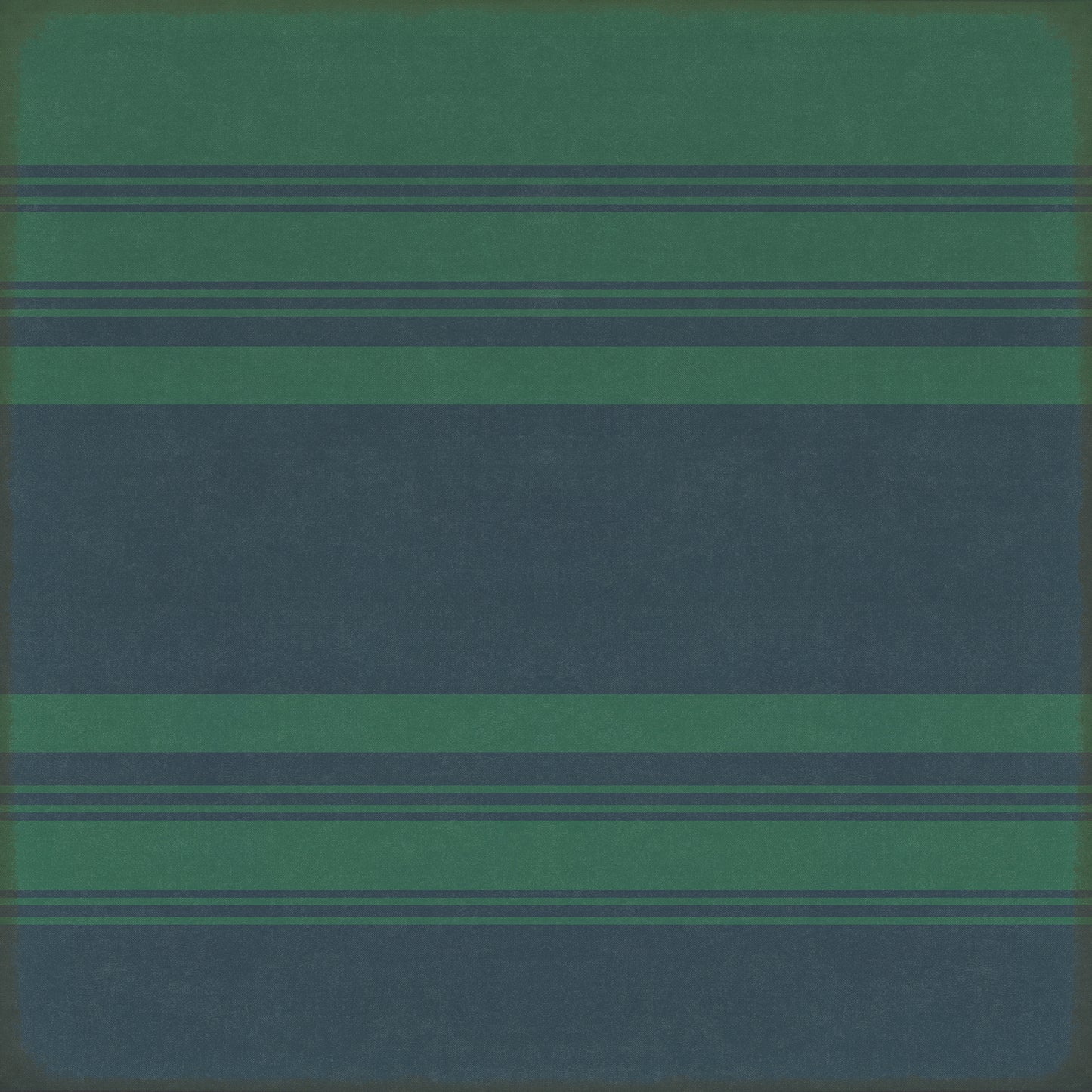 Pattern 50 Organic Stripes Teal and Blue 96x96 Vintage Vinyl Floorcloth
