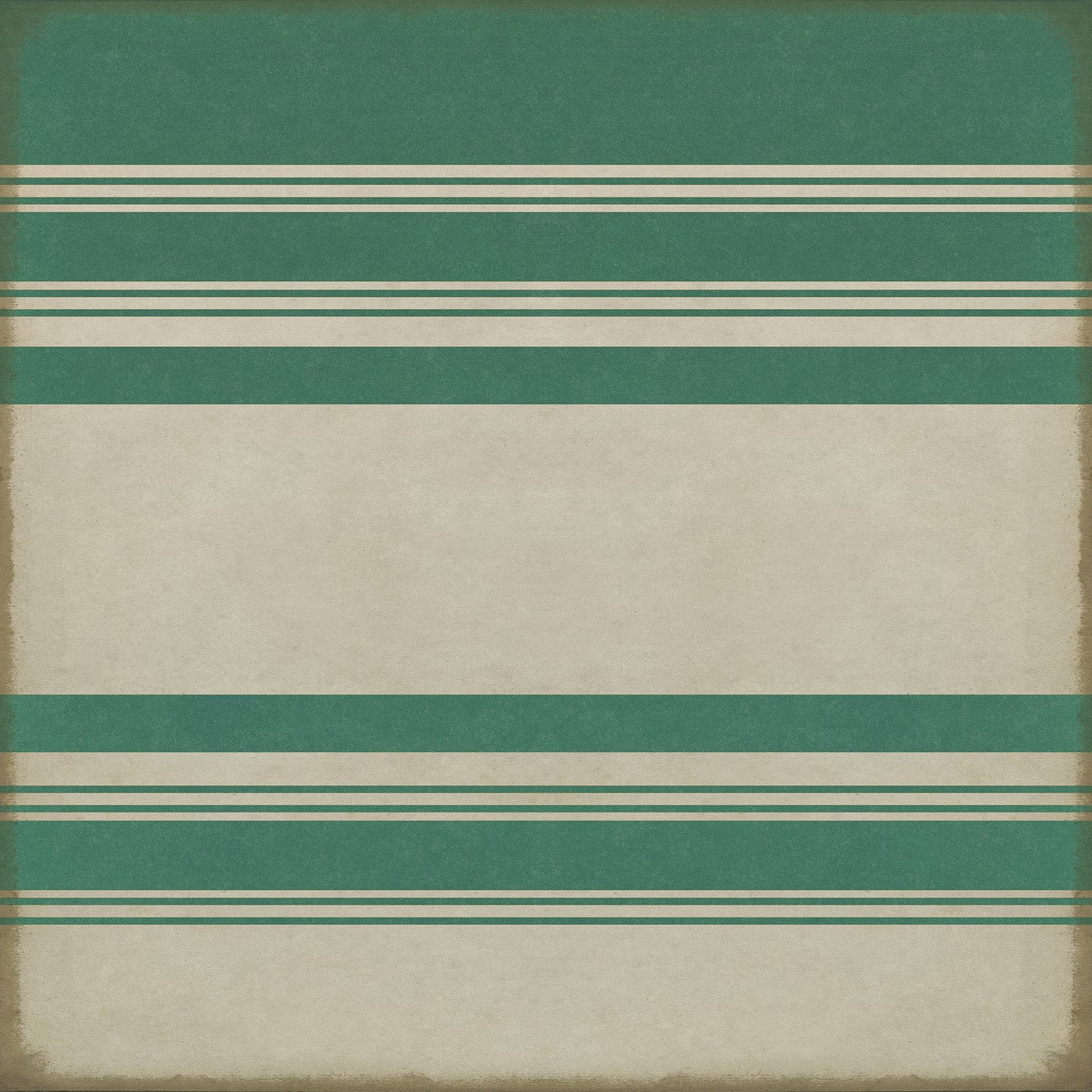 Pattern 50 Organic Stripes Teal and White 72x72 Vintage Vinyl Floorcloth