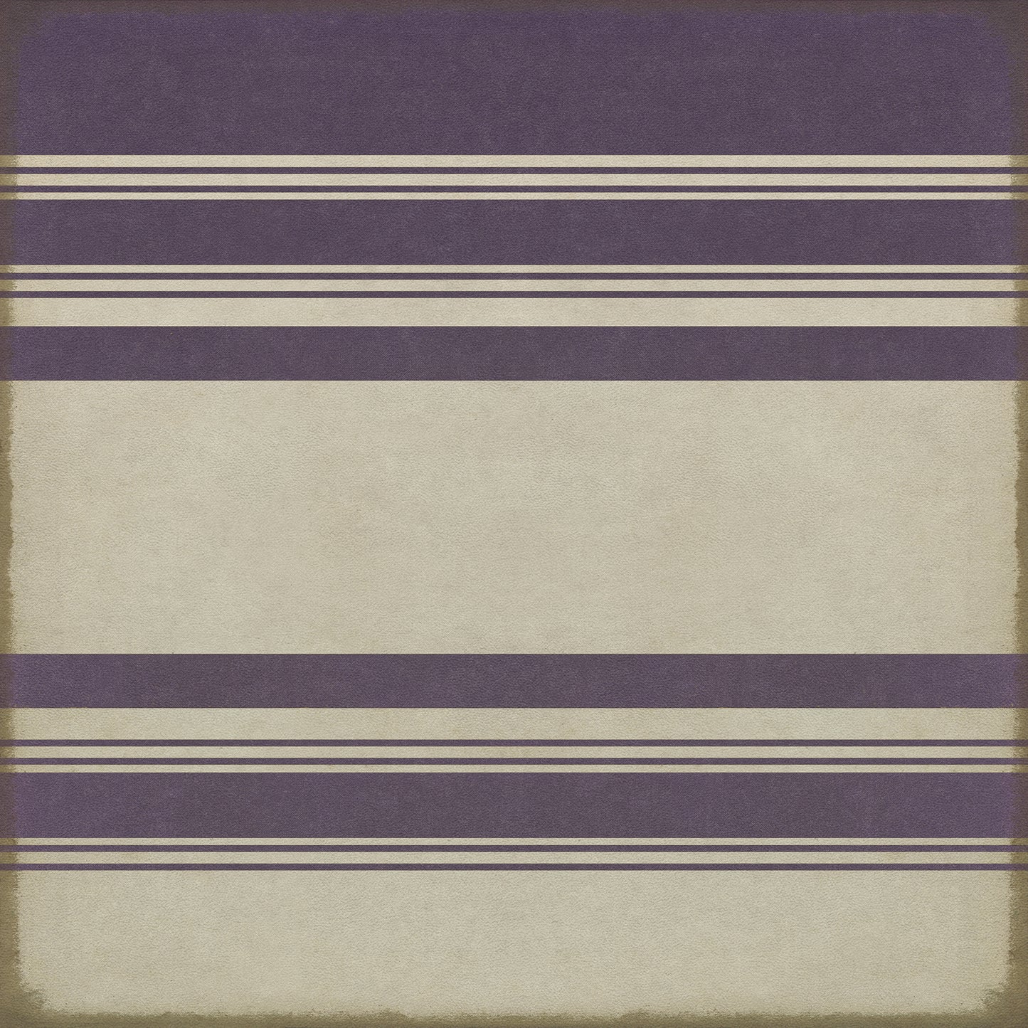 Pattern 50 Organic Stripes Purple and White 36x36 Vintage Vinyl Floorcloth