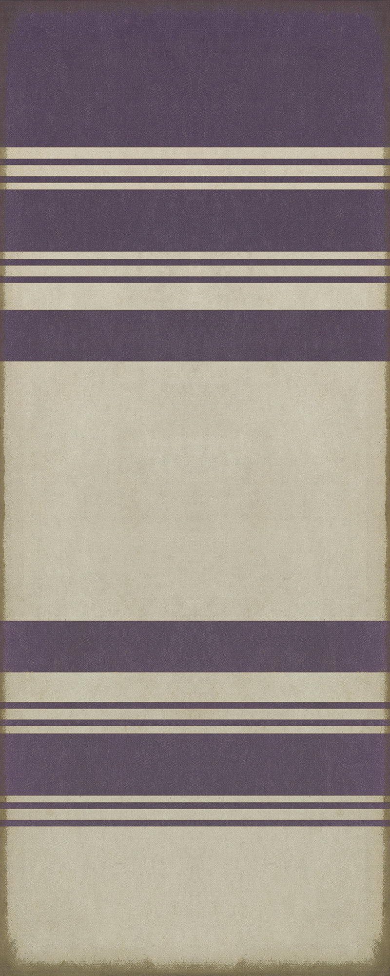 Pattern 50 Organic Stripes Purple and White 36x90 Vintage Vinyl Floorcloth