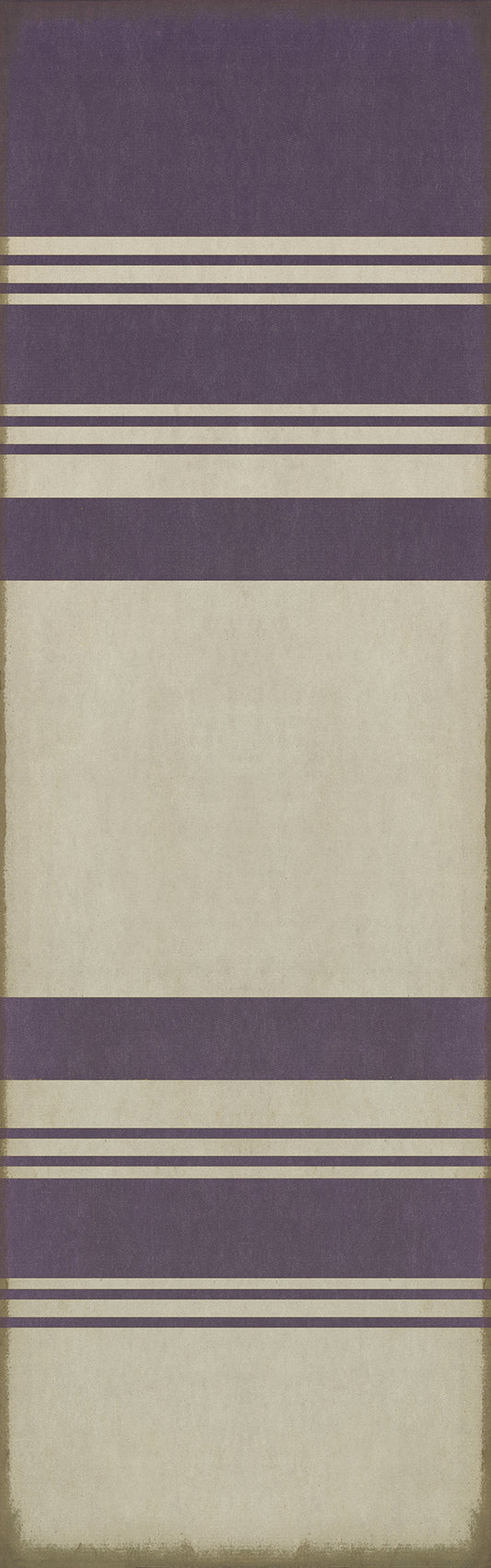 Pattern 50 Organic Stripes Purple and White 36x115 Vintage Vinyl Floorcloth