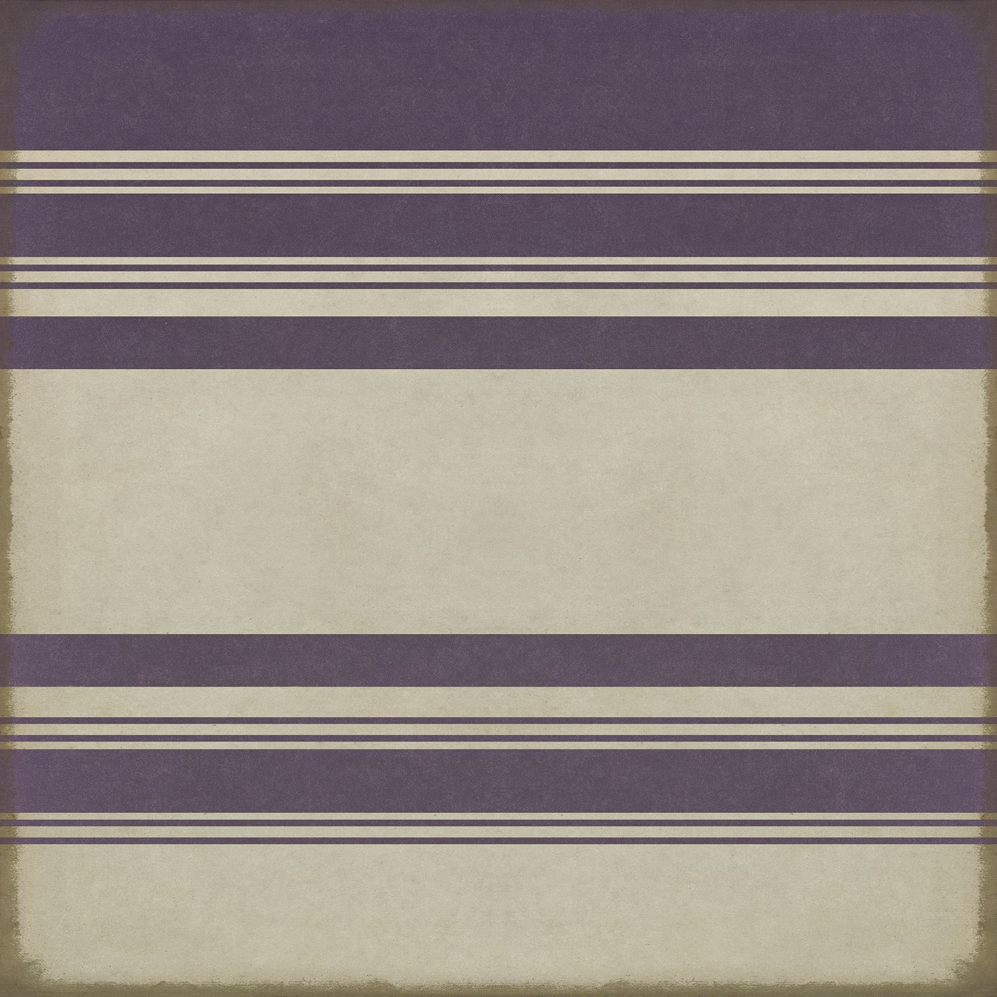 Pattern 50 Organic Stripes Purple and White 96x96 Vintage Vinyl Floorcloth