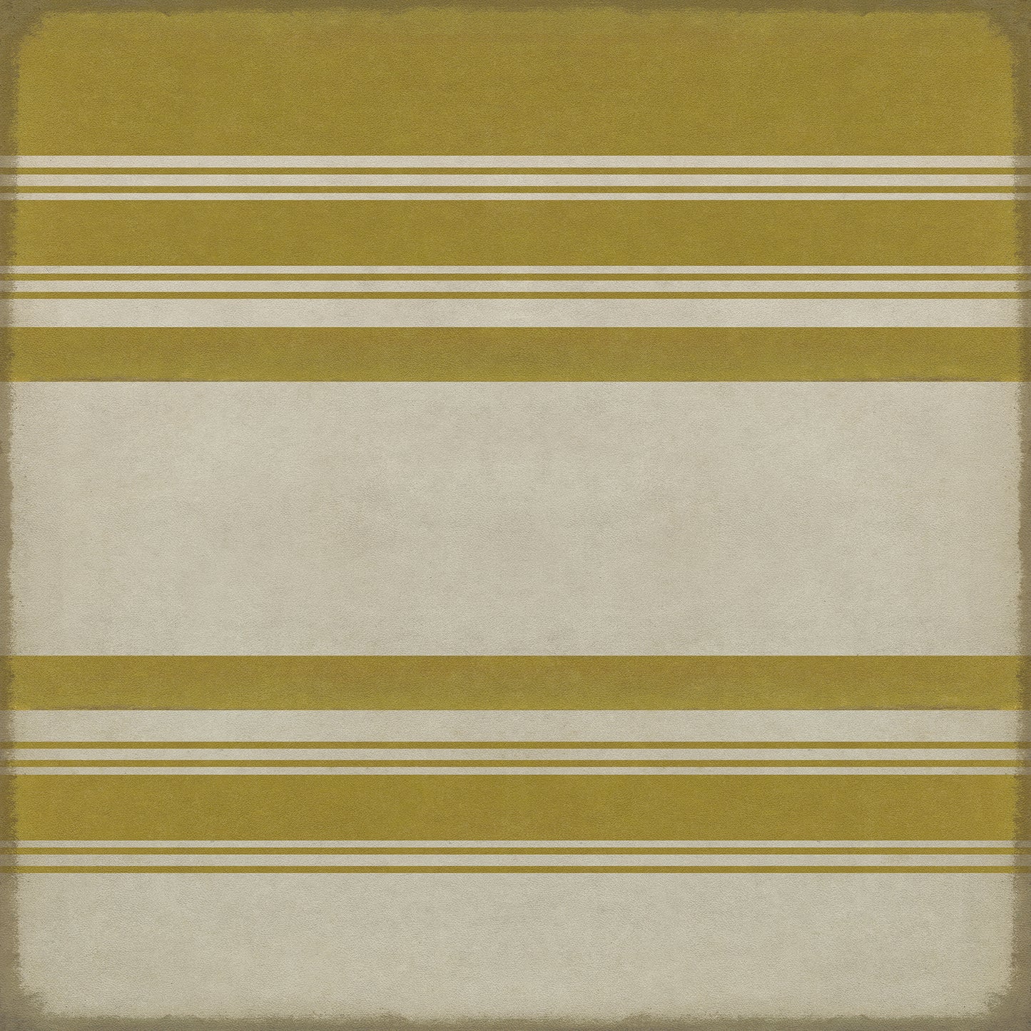 Pattern 50 Organic Stripes Yellow and White 48x48 Vintage Vinyl Floorcloth