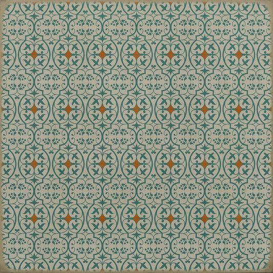 Pattern 51 And I love her 36x36 Vintage Vinyl Floorcloth
