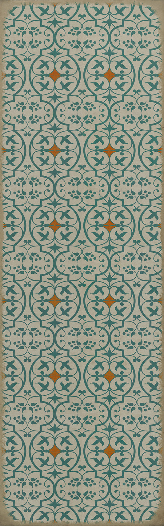 Pattern 51 And I love her 36x115 Vintage Vinyl Floorcloth