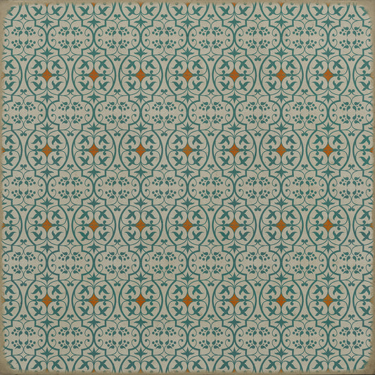 Pattern 51 And I love her 48x48 Vintage Vinyl Floorcloth