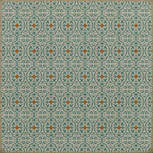 Pattern 51 And I love her 72x72 Vintage Vinyl Floorcloth