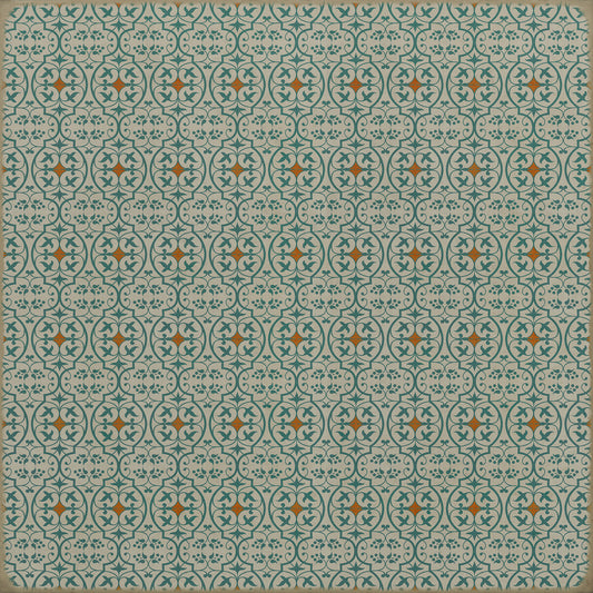 Pattern 51 And I love her 96x96 Vintage Vinyl Floorcloth