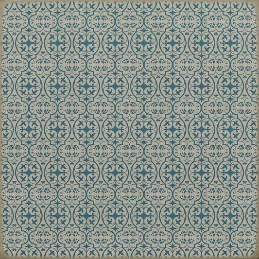 Pattern 51 China Cup 72x72 Vintage Vinyl Floorcloth