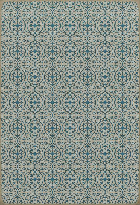 Pattern 51 China Cup 96x140 Vintage Vinyl Floorcloth