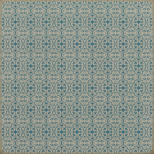 Pattern 51 China Cup 120x120 Vintage Vinyl Floorcloth