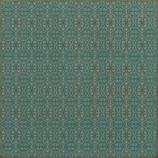 Pattern 51 Echo in the Memory 96x96 Vintage Vinyl Floorcloth