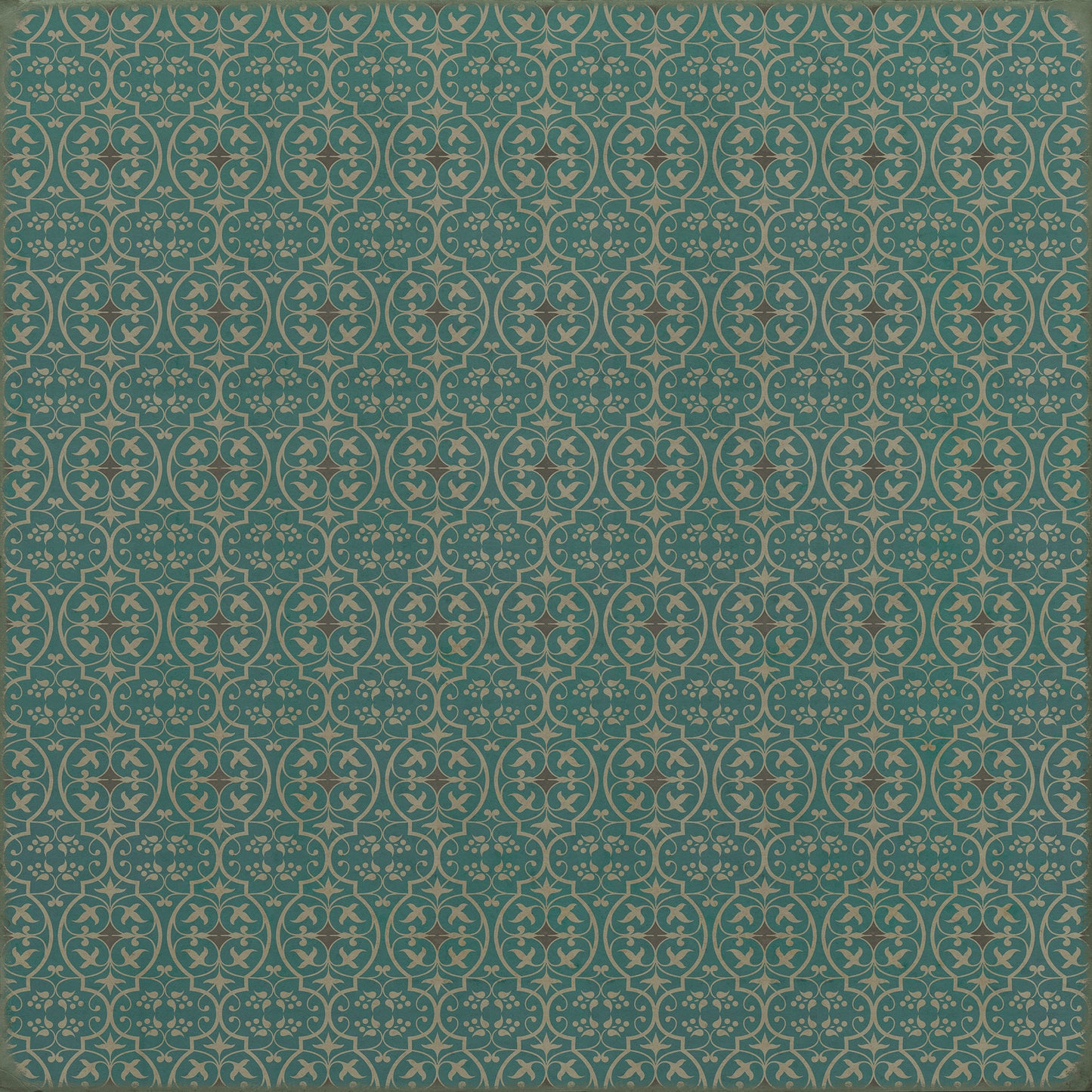Pattern 51 Echo in the Memory 120x120 Vintage Vinyl Floorcloth