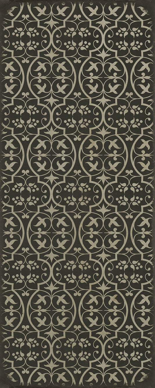 Pattern 51 He kindly stopped for me 36x90 Vintage Vinyl Floorcloth