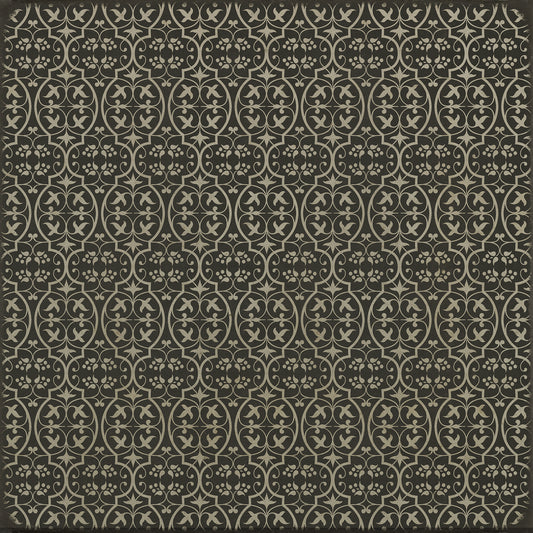 Pattern 51 He kindly stopped for me 48x48 Vintage Vinyl Floorcloth