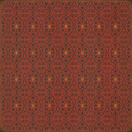 Pattern 51 Hookah Lounge 36x36 Vintage Vinyl Floorcloth