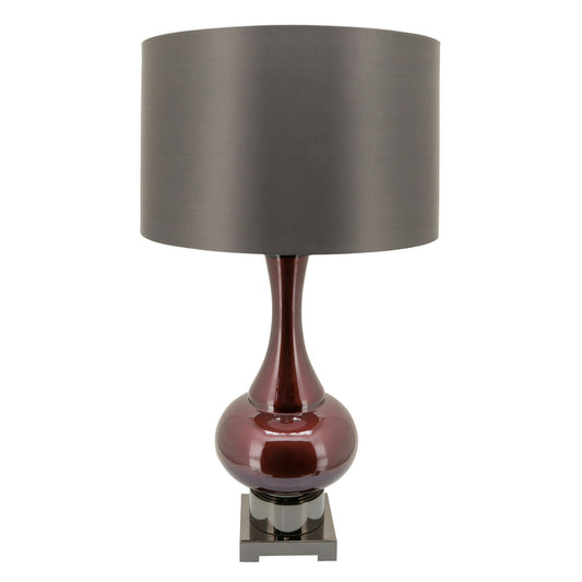 Glass 31" Genie Bottle Table Lamp, Burgundy