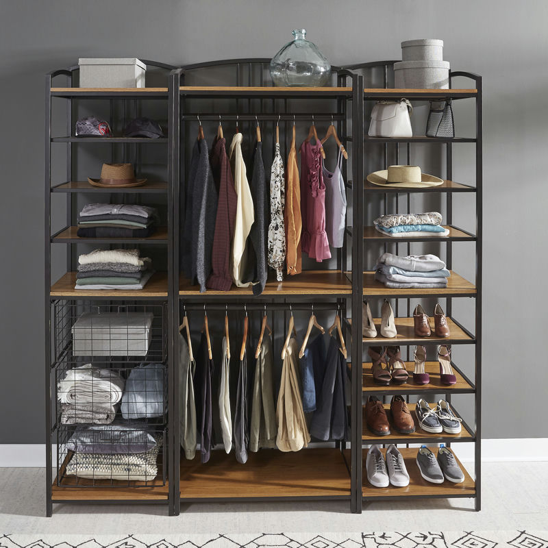 Modern Craftsman 3 Piece Closet Wall Storage Unit by homestyles