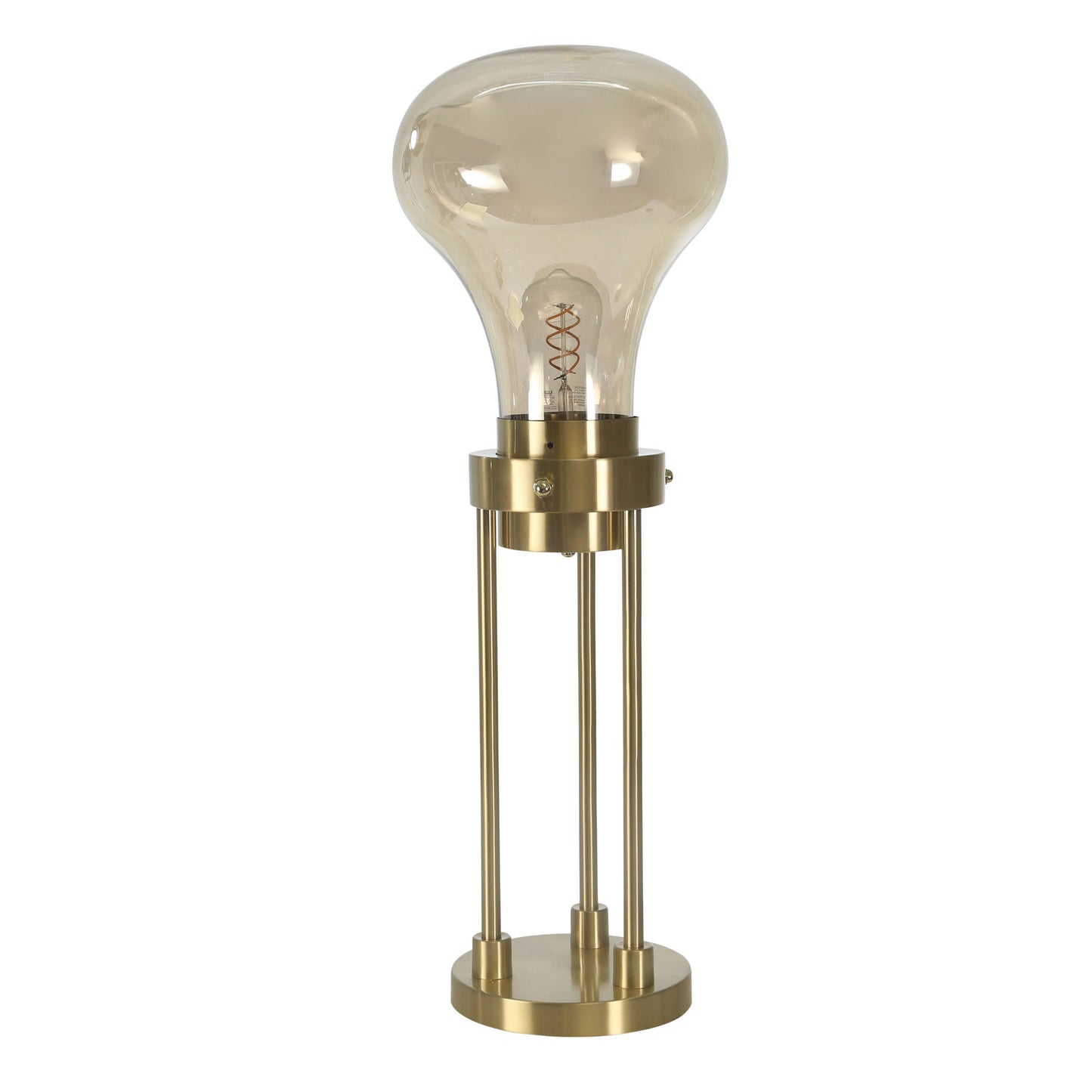 Glass 55" Light Bulb Floor Lamp, Gold Kd
