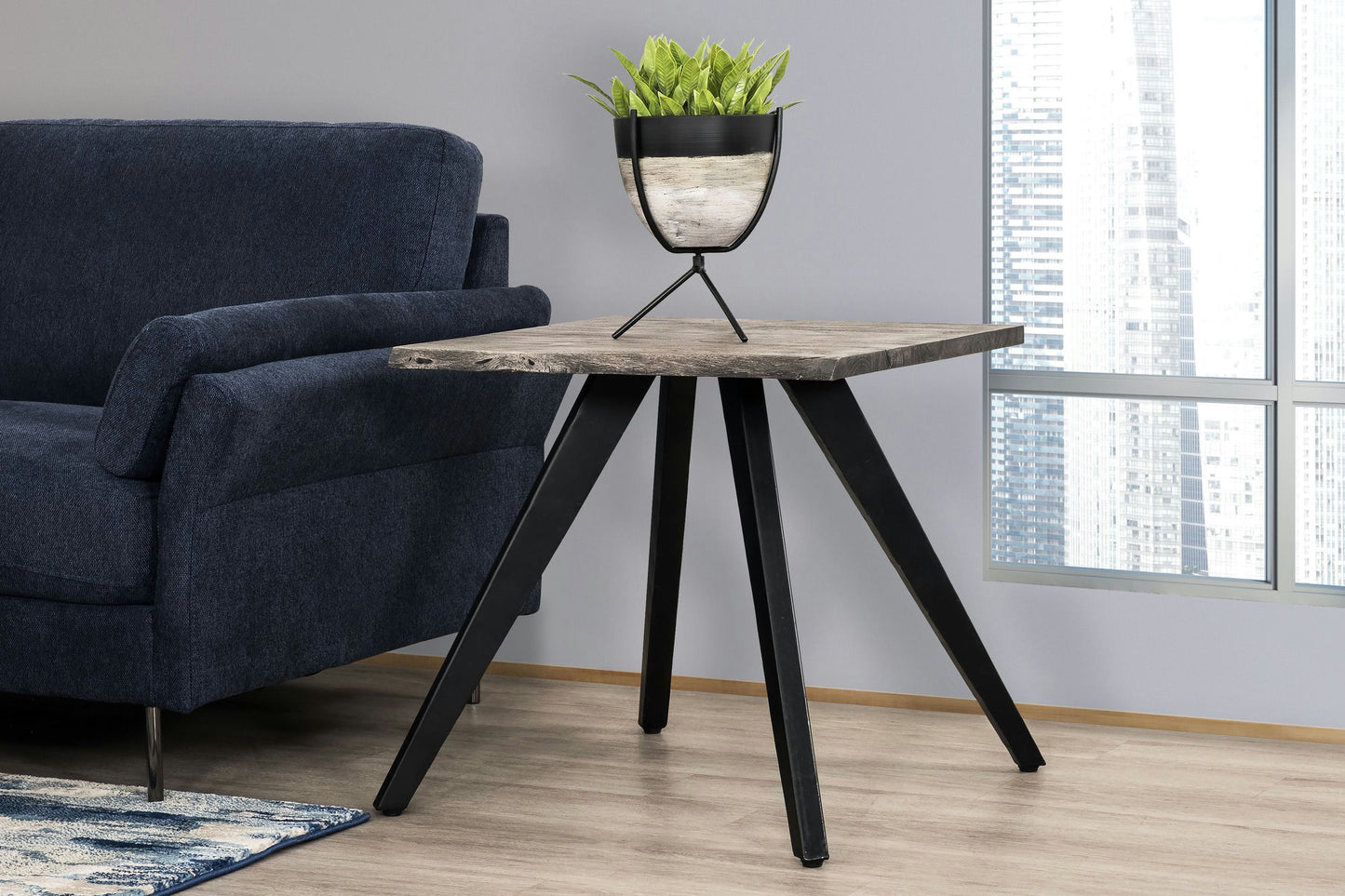 Jett End Table, Grey Wood