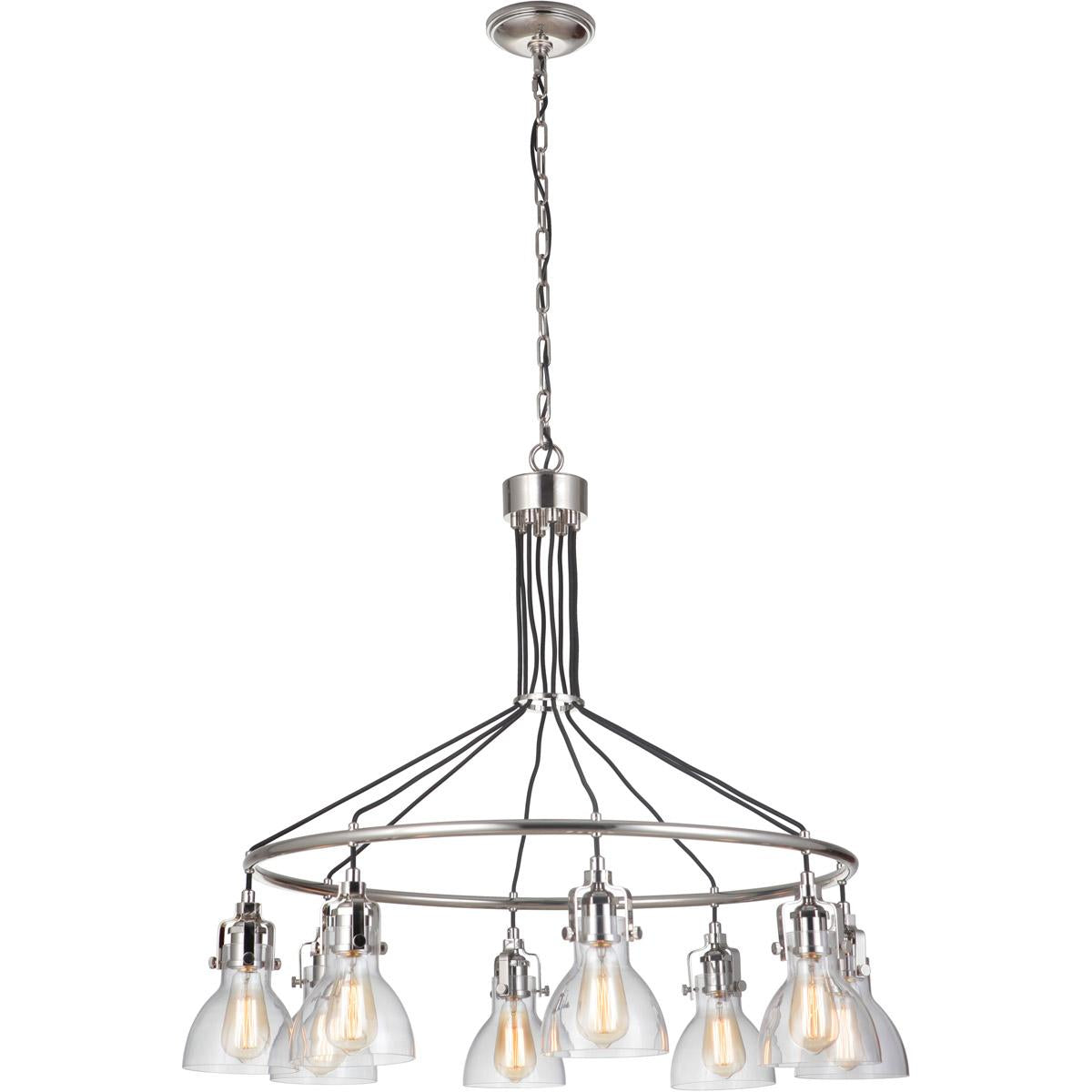 State House Chandelier 8 Light Polished Nickel