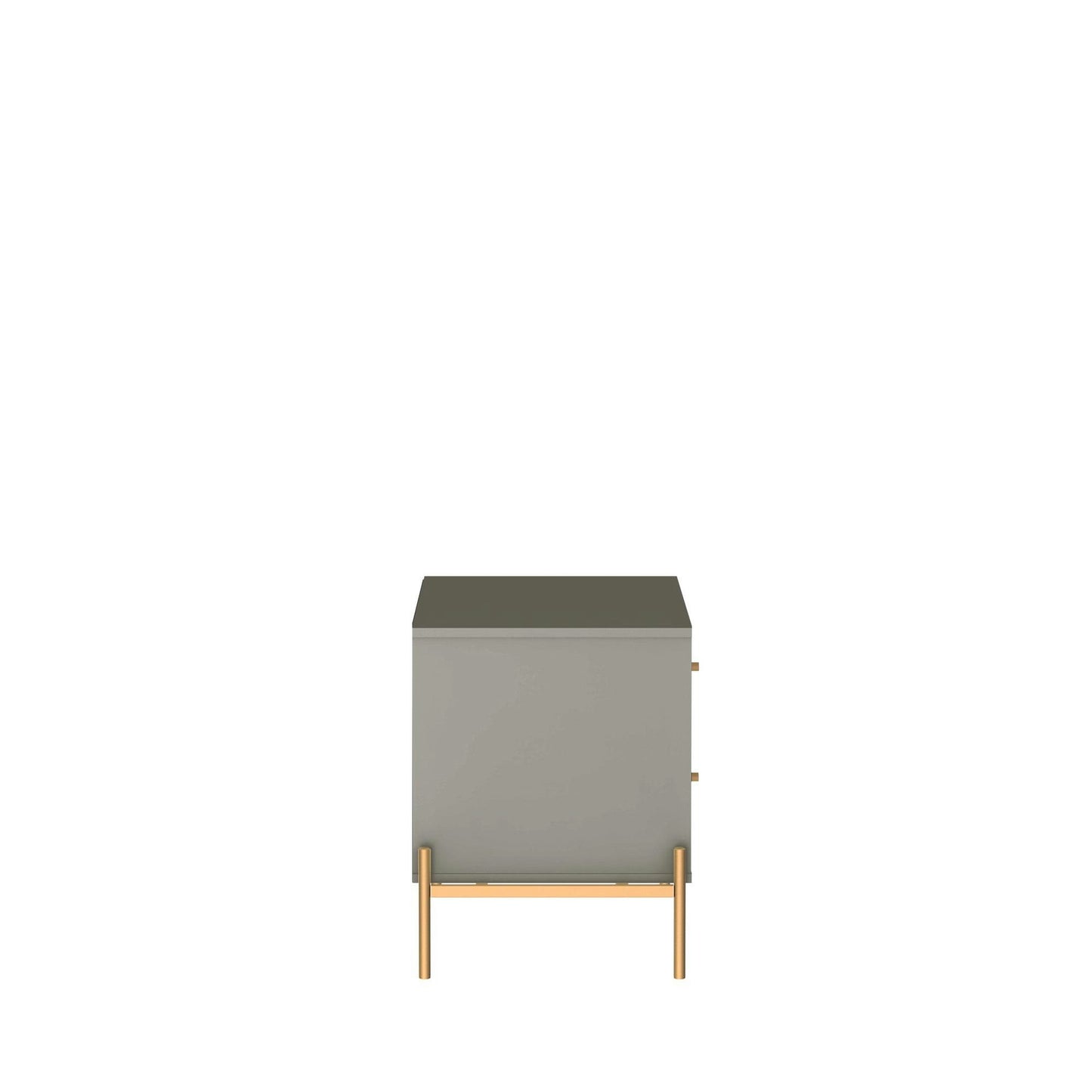 Jasper Nightstand with Steel Gold Legs in Grey Gloss