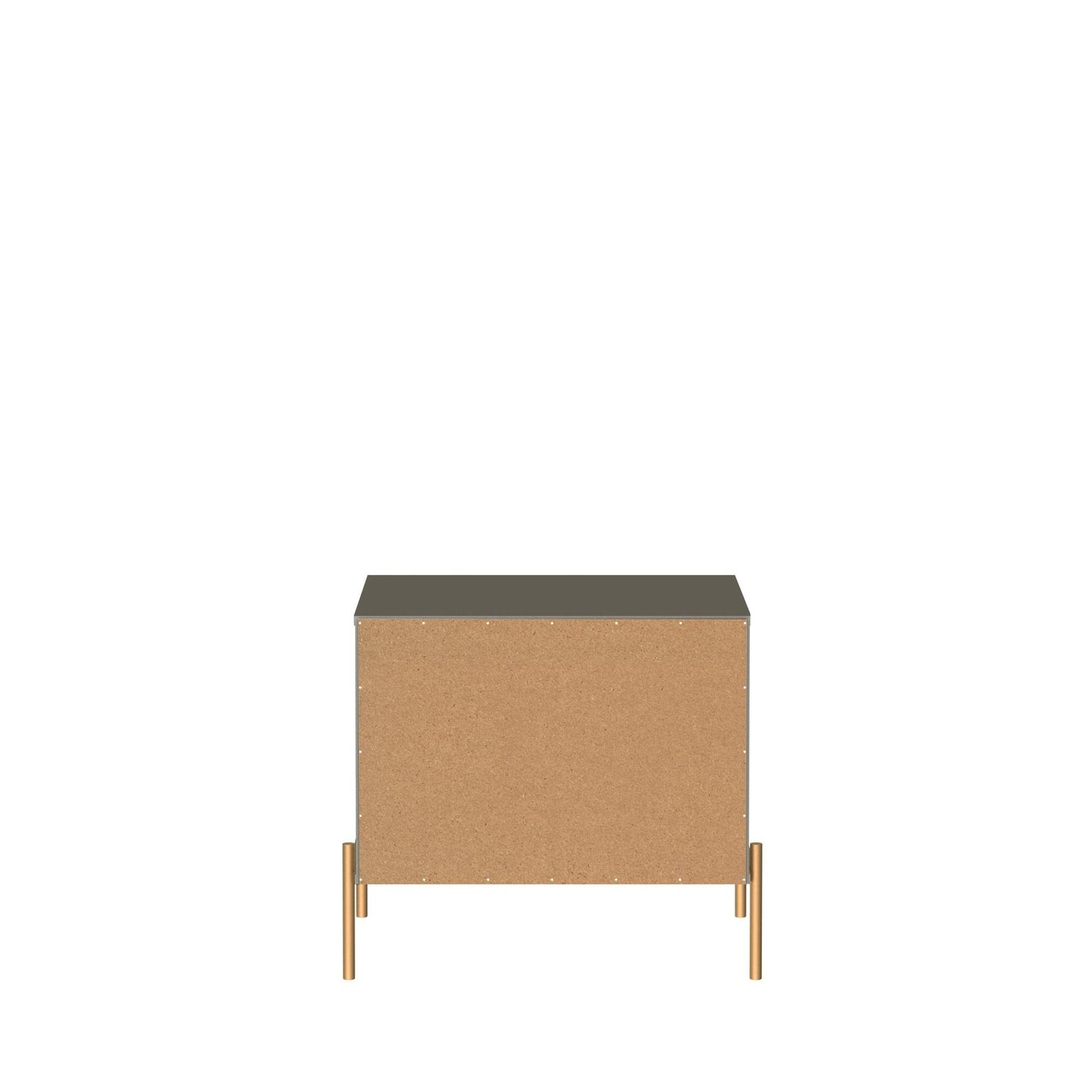 Jasper Nightstand with Steel Gold Legs in Grey Gloss