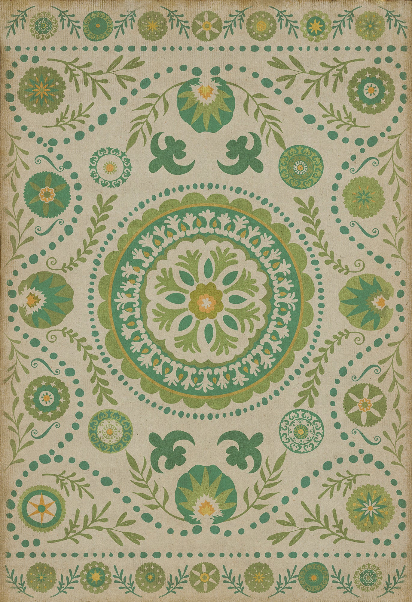Pattern 38 Spring 120x175 Vintage Vinyl Floorcloth