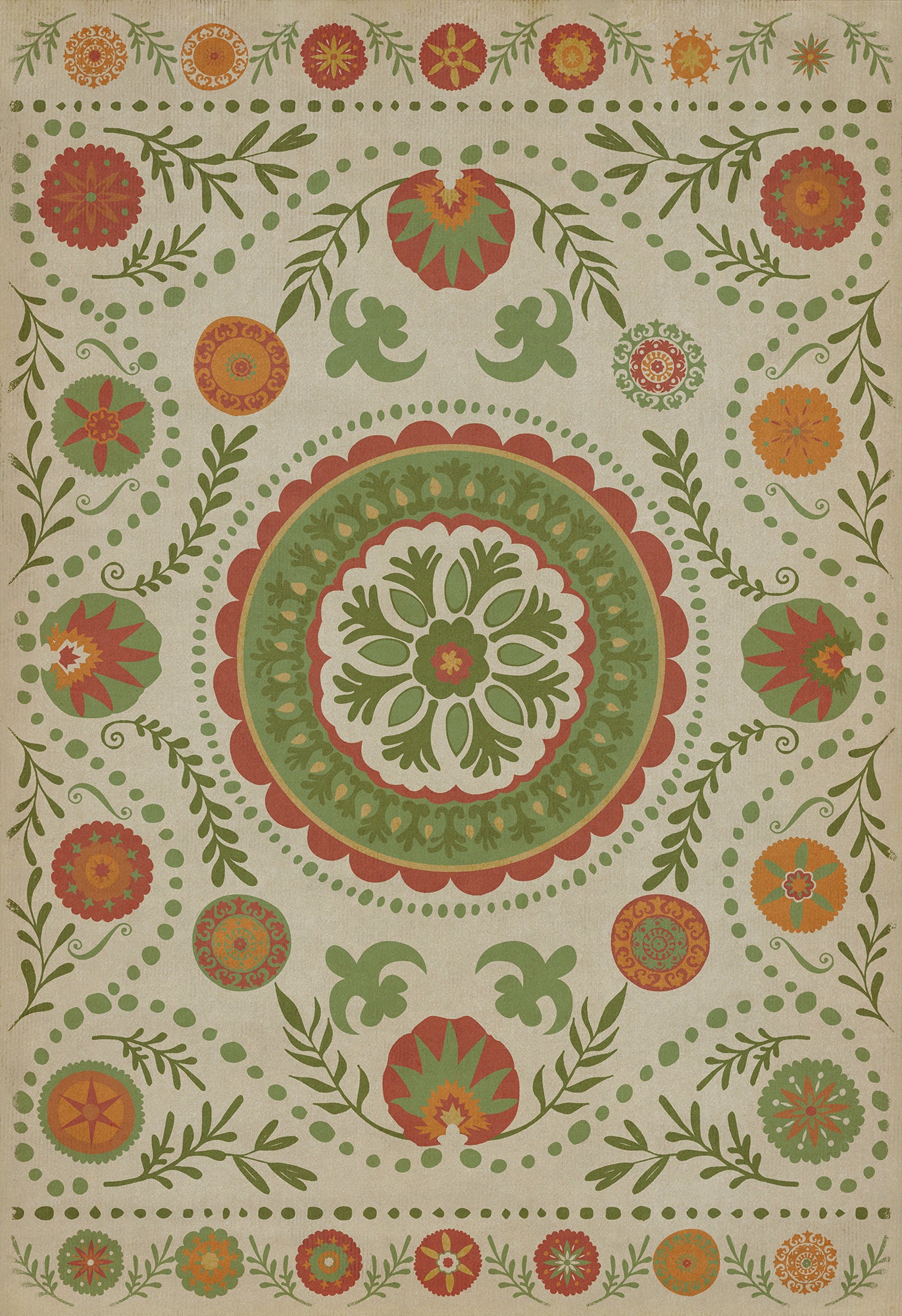 Pattern 38 Winter 120x175 Vintage Vinyl Floorcloth