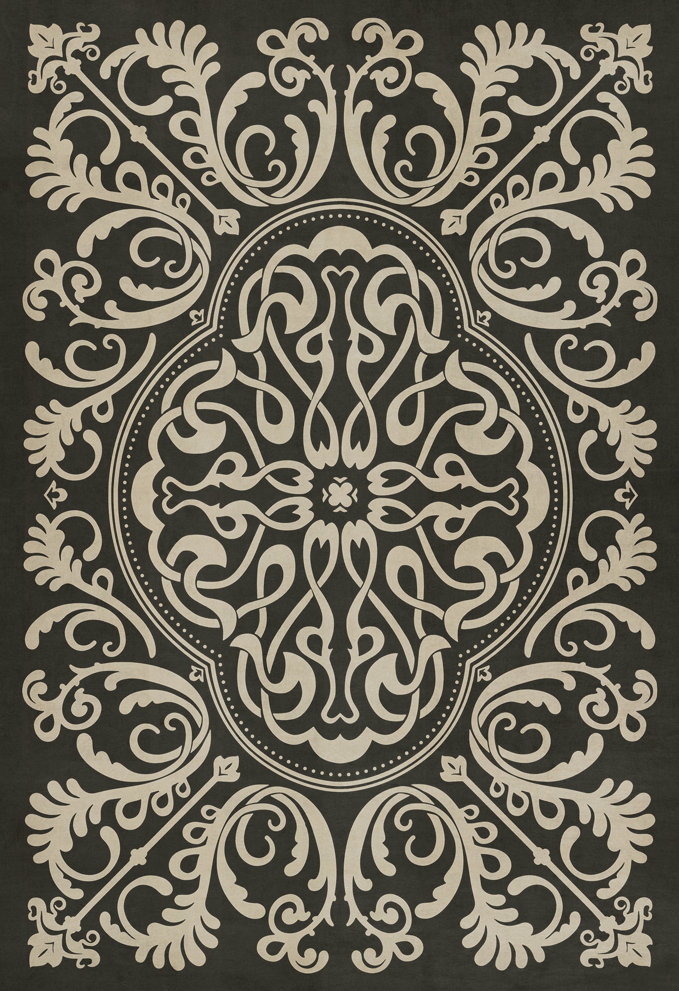 Pattern 39 Blackjack 120x175 Vintage Vinyl Floorcloth