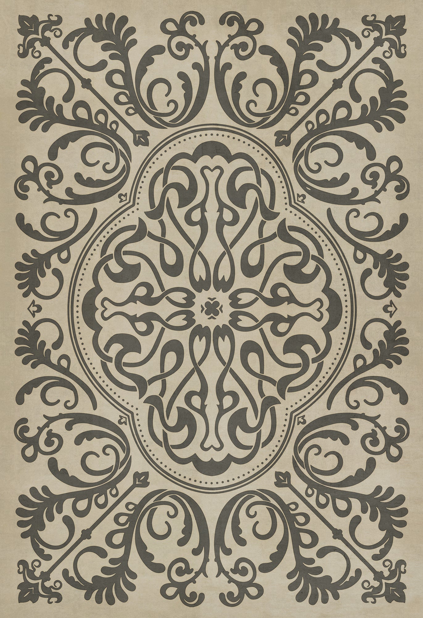 Pattern 39 Crazy Eights 120x175 Vintage Vinyl Floorcloth