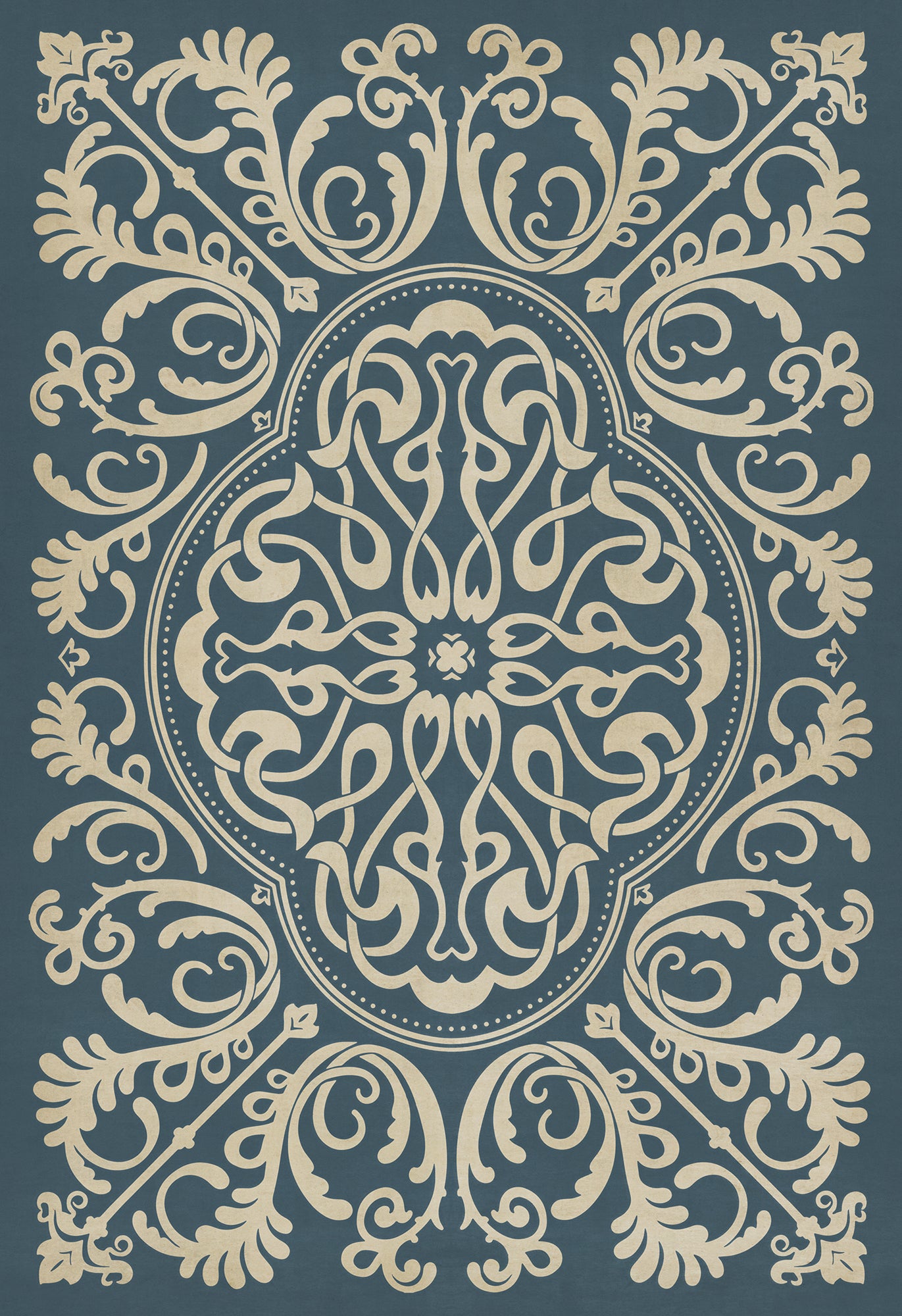 Pattern 39 Spades 120x175 Vintage Vinyl Floorcloth