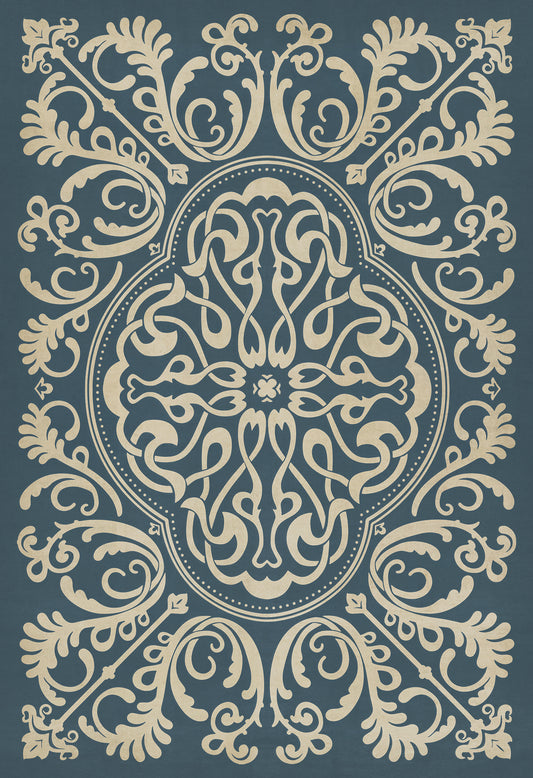 Pattern 39 Spades 120x175 Vintage Vinyl Floorcloth