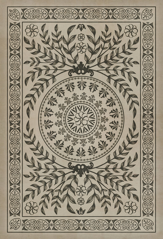 Pattern 40 Drummond Castle 120x175 Vintage Vinyl Floorcloth