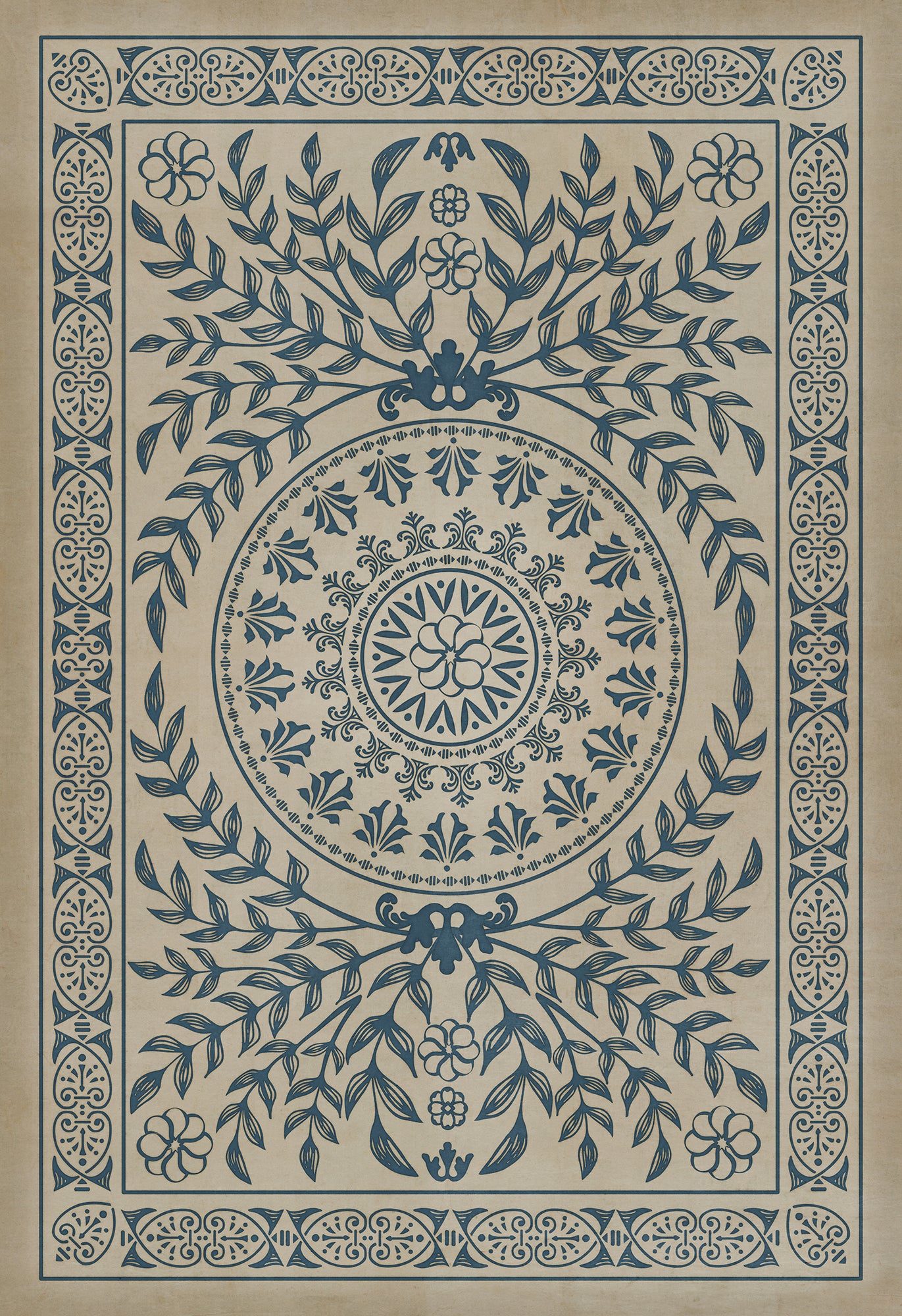 Pattern 40 Isola Bella 120x175 Vintage Vinyl Floorcloth