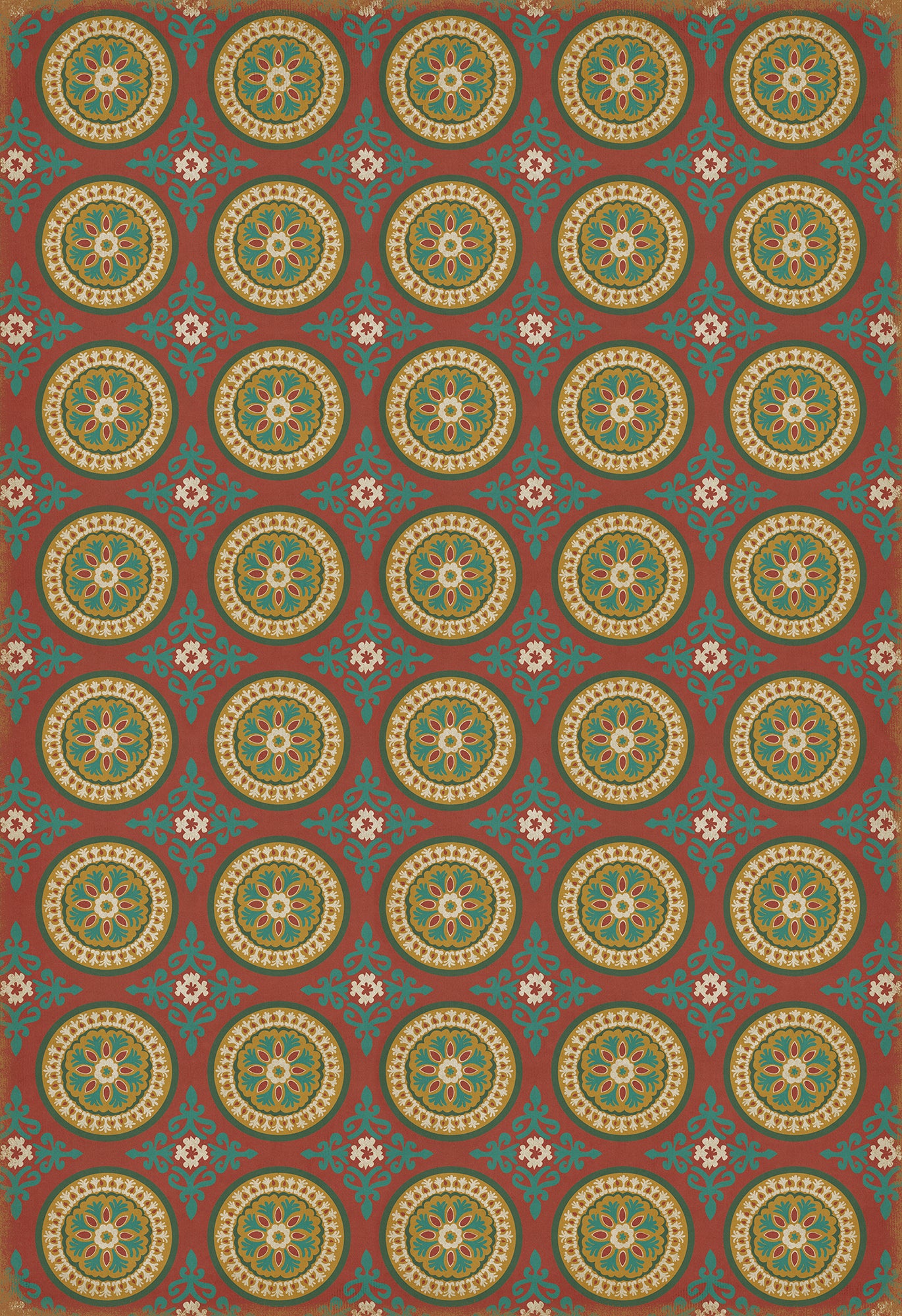 Pattern 43 Awakening 120x175 Vintage Vinyl Floorcloth