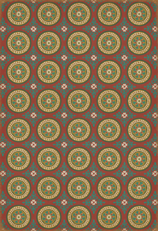 Pattern 43 Awakening 120x175 Vintage Vinyl Floorcloth