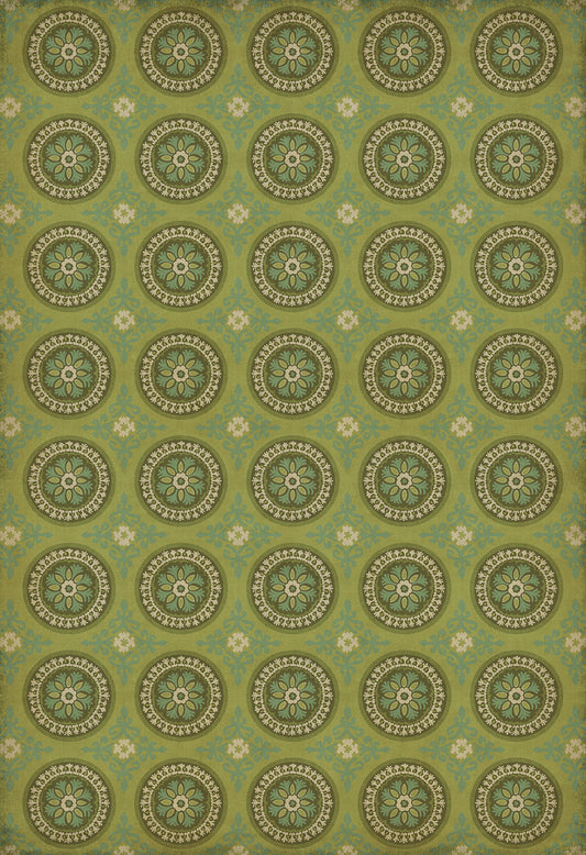 Pattern 43 Dharma 120x175 Vintage Vinyl Floorcloth
