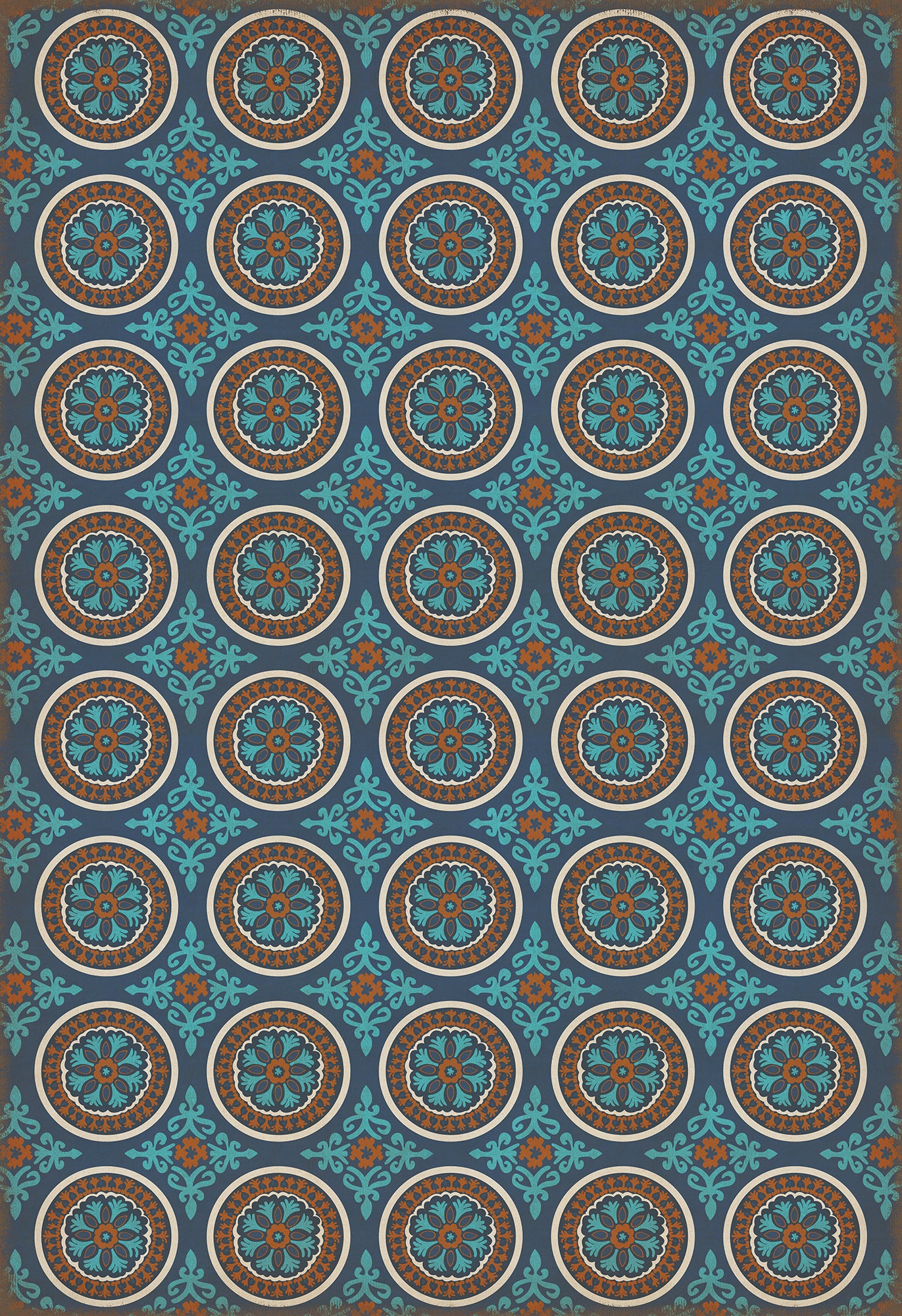Pattern 43 Samadi 120x175 Vintage Vinyl Floorcloth